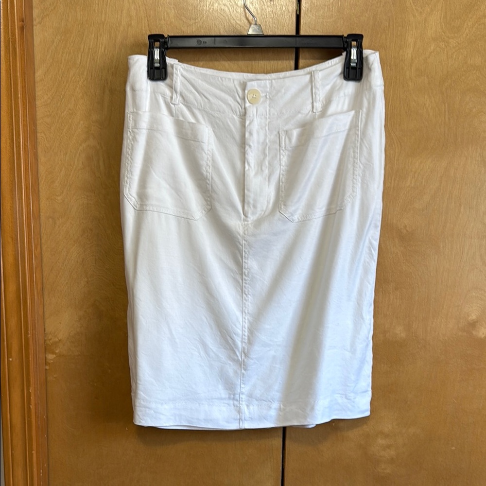 Anthropology Elegant White Skirt